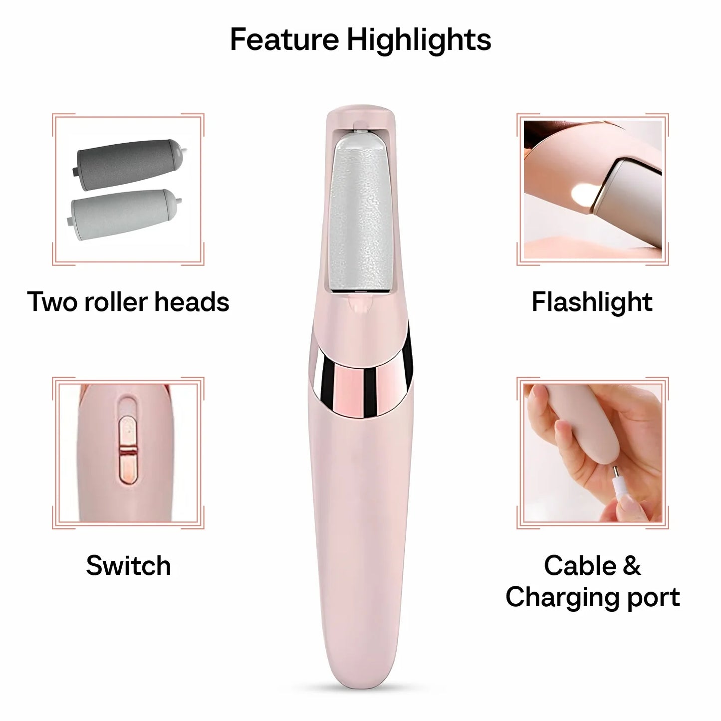 Electronic Cordless Pedicure Callus Dead Skin Remover Polishing Tool