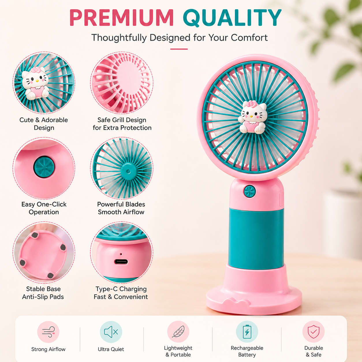 Aura Mini Fan – Portable Cooling