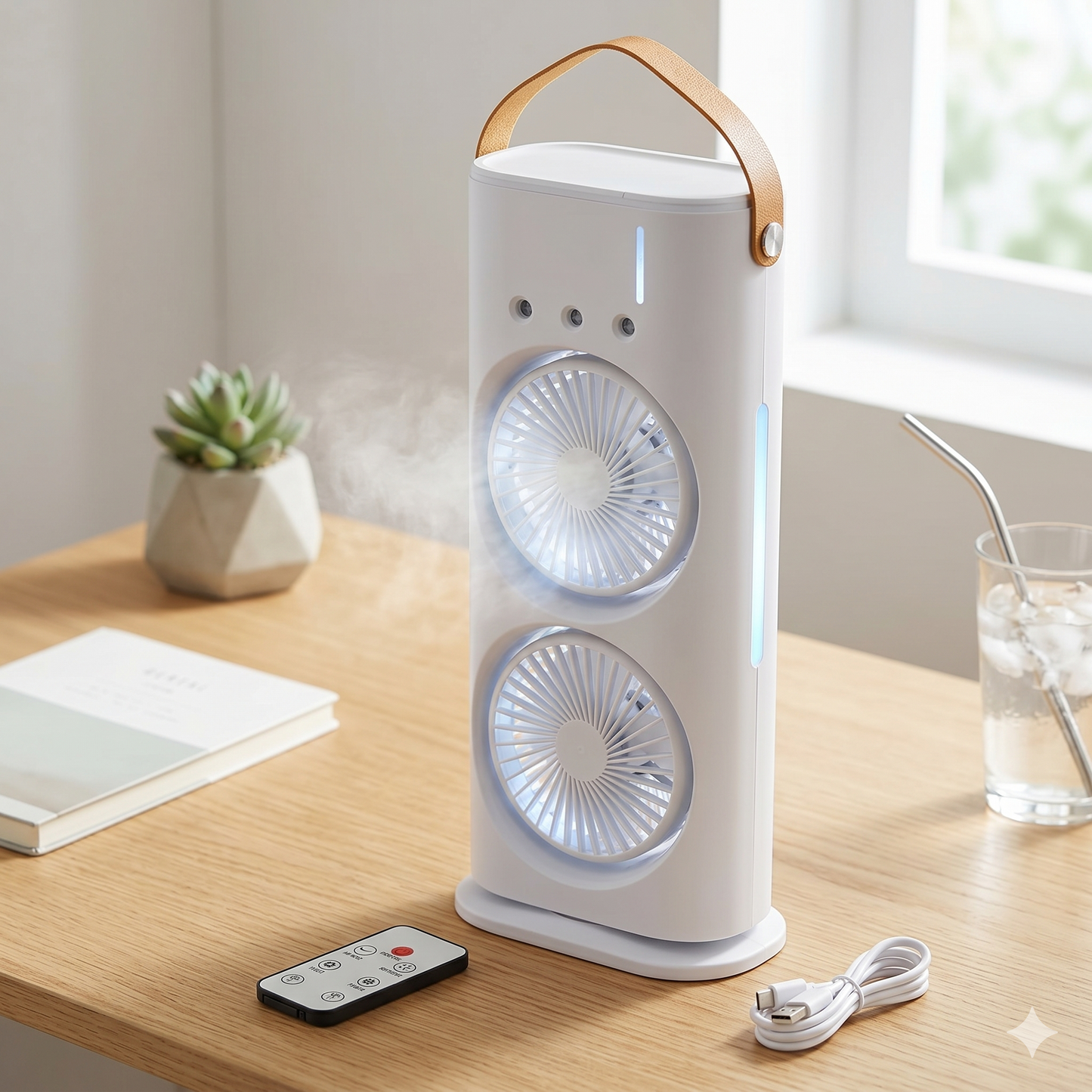 DualCool™ LED Desk Fan