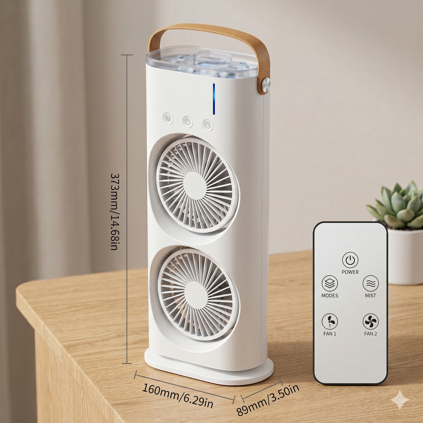 DualCool™ LED Desk Fan